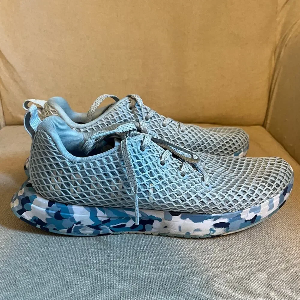 Nobull Mesh Runner Sneakers M6 W8 Ice Blue Camo Soles Diamond